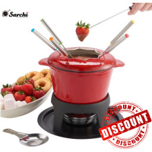 Sarchi 1.6QT Cast iron fondue set with enameled coating